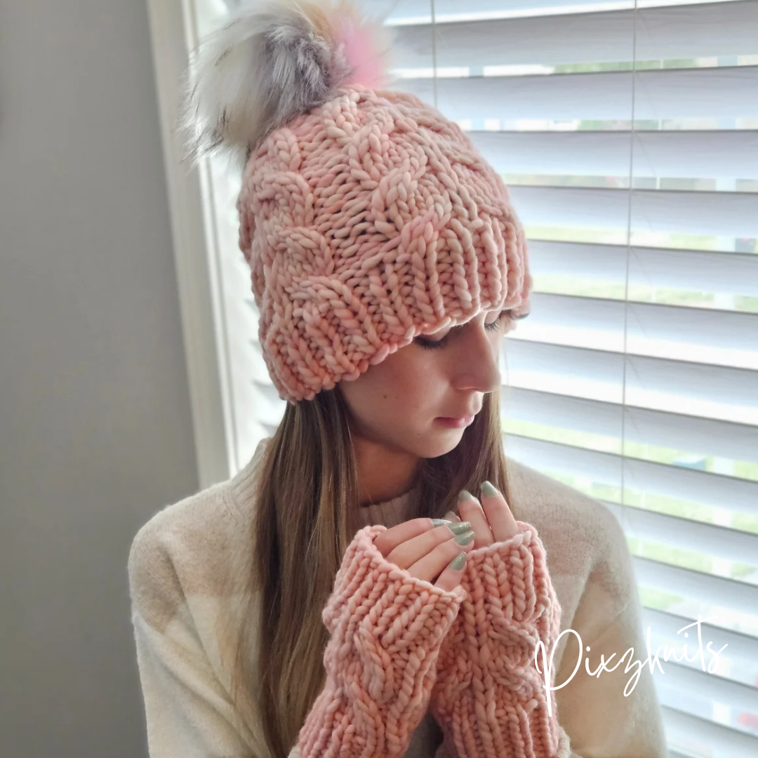 The Wheatley Hat & Fingerless Glove Set
