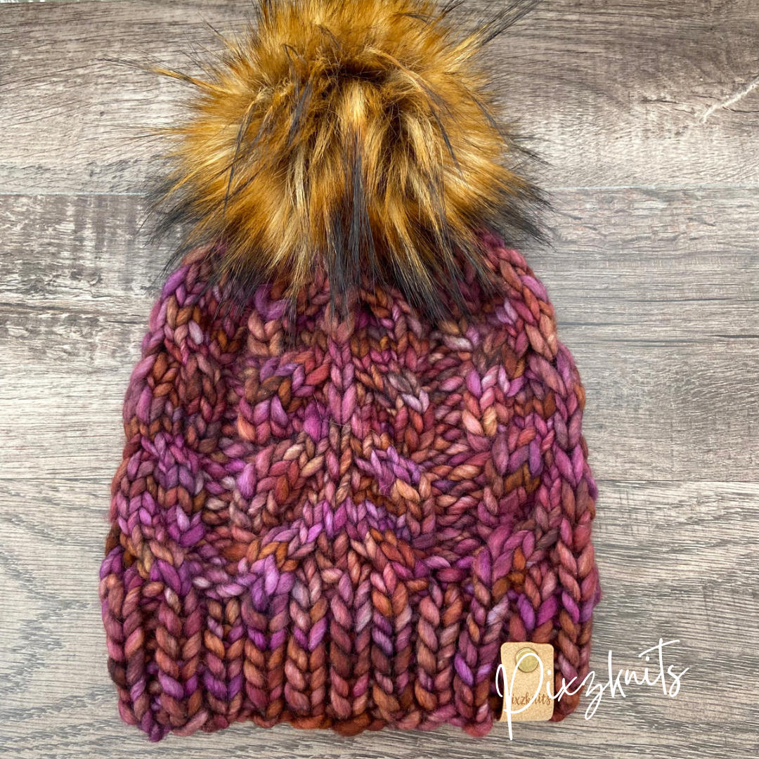 Merino Wool Hat with Pom