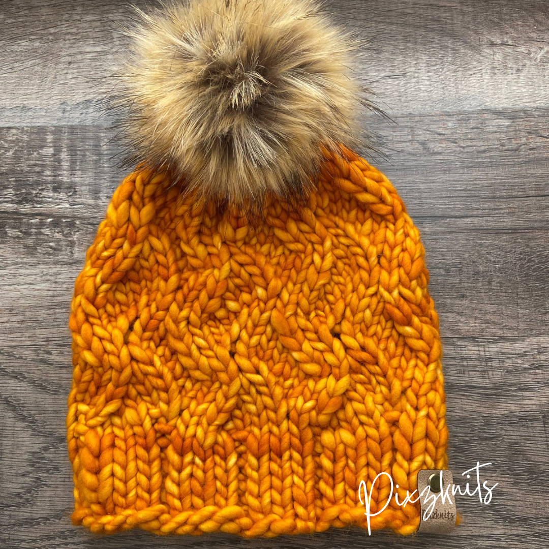 Women's Orange Merino Wool Hat