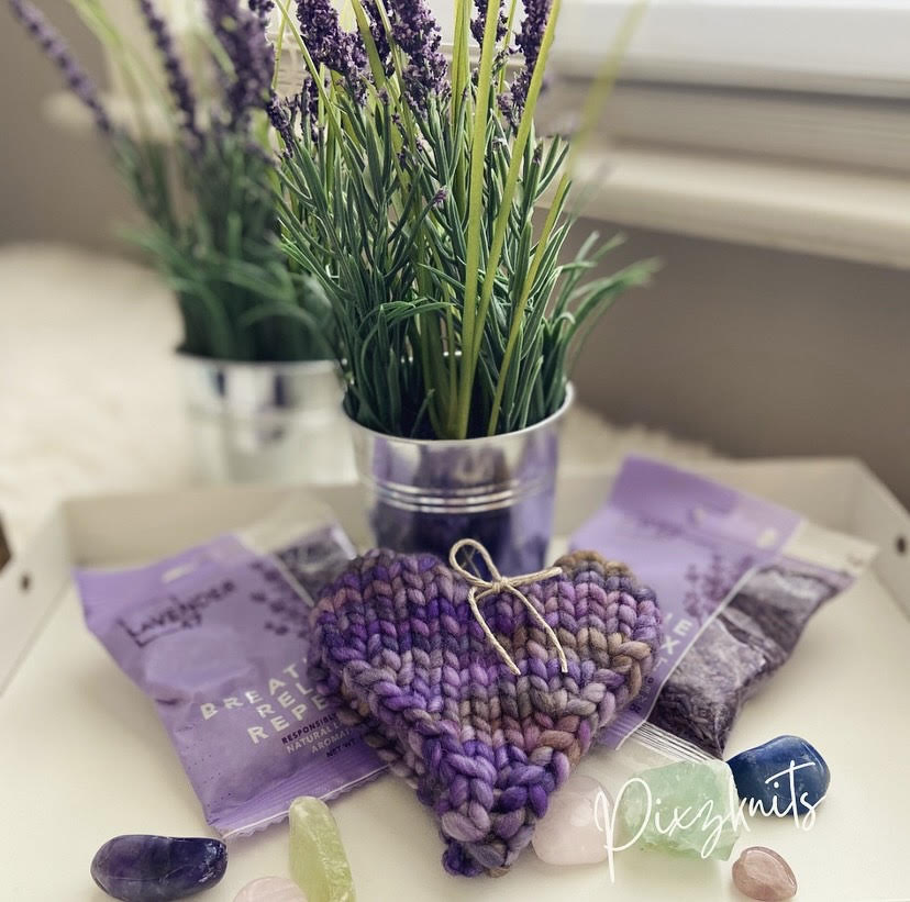 Malabrigo Lavender Heart Sachet