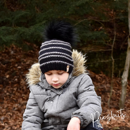 Striped Pixie Beanie