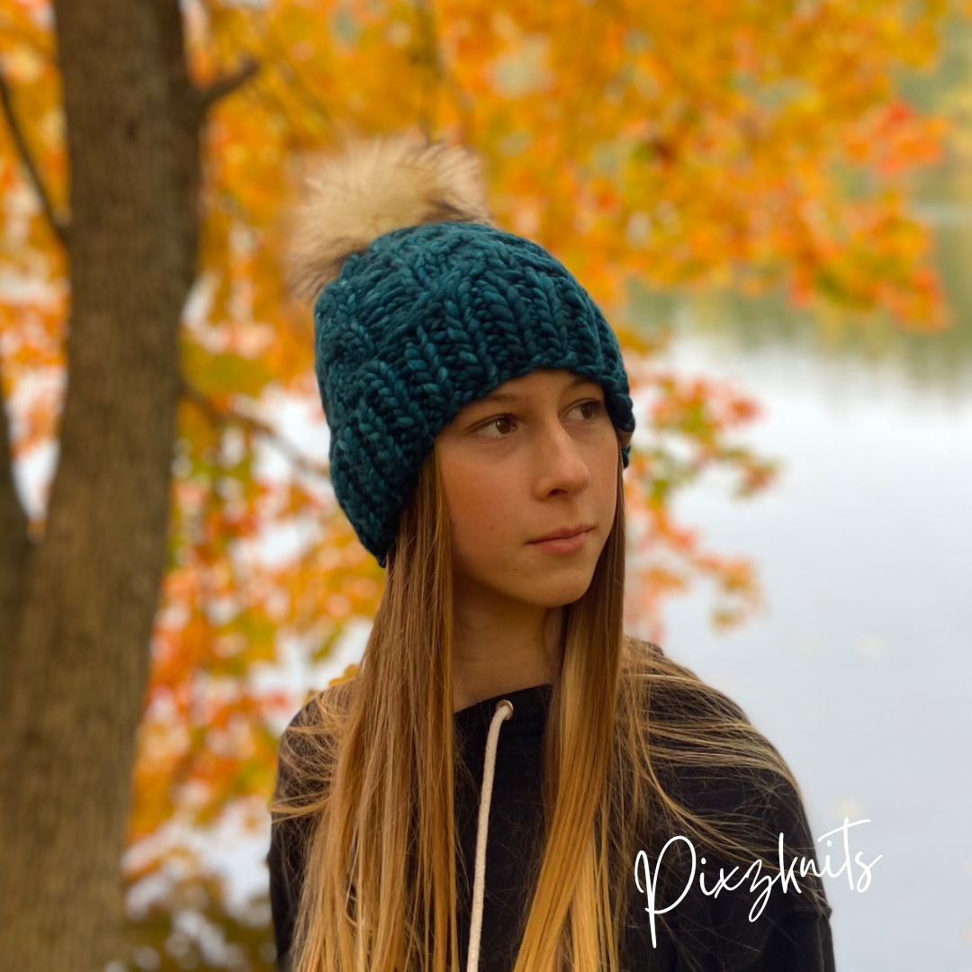 Women's Handknit Cabled Hat